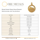 18ct Yellow Gold - Round Sydney Opera House Charm