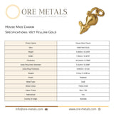 18ct Yellow Gold - House Mice Charm