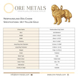 18ct Yellow Gold - Newfoundland Dog Charm