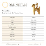 18ct Yellow Gold - Poodle Dog Charm