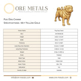 18ct Yellow Gold - Pug Dog Charm