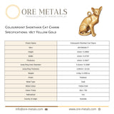18ct Yellow Gold - Colourpoint Shorthair Cat Charm