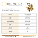 18ct Yellow Gold - Garden Butterfly Charm