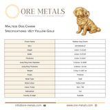 18ct Yellow Gold - Maltese Dog Charm