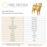 18ct Yellow Gold - Akita Dog Charm