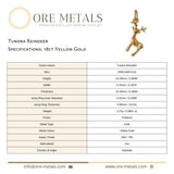 18ct Yellow Gold - Tundra Reindeer Charm