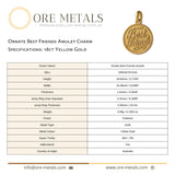 18ct Yellow Gold - Ornate Best Friends Amulet Charm