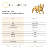 18ct Yellow Gold - Bengal Cat Charm