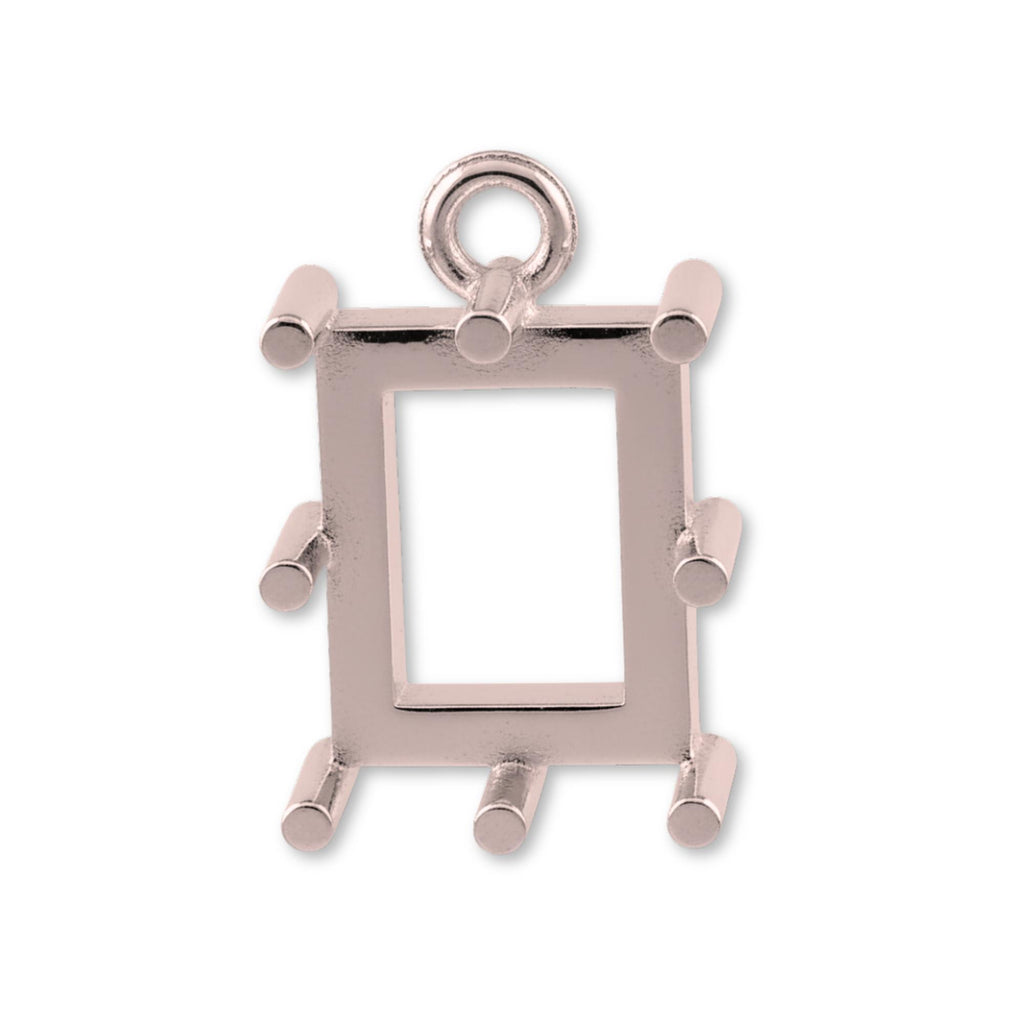 18ct Rose Gold - Rectangle Prong Setting