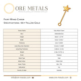 18ct Yellow Gold - Fairy Wand Charm