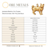 18ct Yellow Gold - Japanese Bobtail Cat Charm