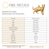 18ct Yellow Gold - Savannah Cat Charm
