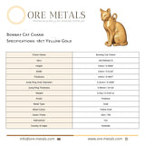 18ct Yellow Gold - Bombay Cat Charm