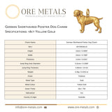 18ct Yellow Gold - German Shorthaired Pointer Dog Charm