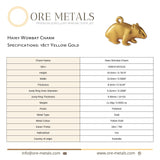 18ct Yellow Gold - Hairy Wombat Charm