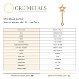 18ct Yellow Gold - Star Wand Charm