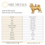 18ct Yellow Gold - Shiba Inu Dog Charm