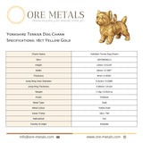 18ct Yellow Gold - Yorkshire Terrier Dog Charm