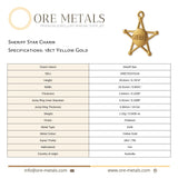 18ct Yellow Gold - Sheriff Star Charm