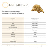 18ct Yellow Gold - Australian Echidna Charm