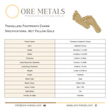 18ct Yellow Gold - Travellers Footprints Charm