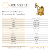 18ct Yellow Gold - Mid–Century Baby Pram Charm