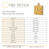18ct Yellow Gold - Lost L Plate Charm