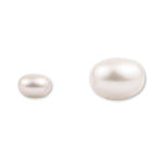 Half Drilled - White Button Pearls