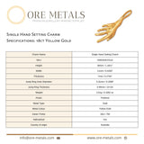 18ct Yellow Gold - Single Hand Setting Charm