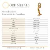 18ct Yellow Gold - Vintage Candlestick Charm