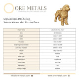 18ct Yellow Gold - Labradoodle Dog Charm