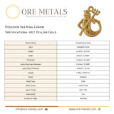 18ct Yellow Gold - Poseidon Sea King Charm