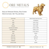 18ct Yellow Gold - English Springer Spaniel Dog Charm