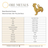 18ct Yellow Gold - Barn Rooster Charm
