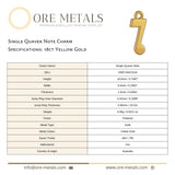 18ct Yellow Gold - Single Quaver Note Charm
