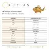 18ct Yellow Gold - Largemouth Bass Fish Charm