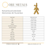 18ct Yellow Gold - Ruffled Collar Clown Charm