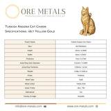 18ct Yellow Gold - Turkish Angora Cat Charm