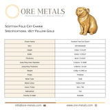18ct Yellow Gold - Scottish Fold Cat Charm