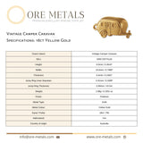 18ct Yellow Gold - Vintage Camper Caravan Charm