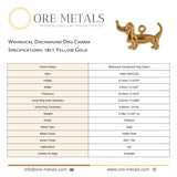 18ct Yellow Gold - Whimsical Dachshund Dog Charm