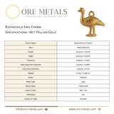 18ct Yellow Gold - Rothschild Emu Charm
