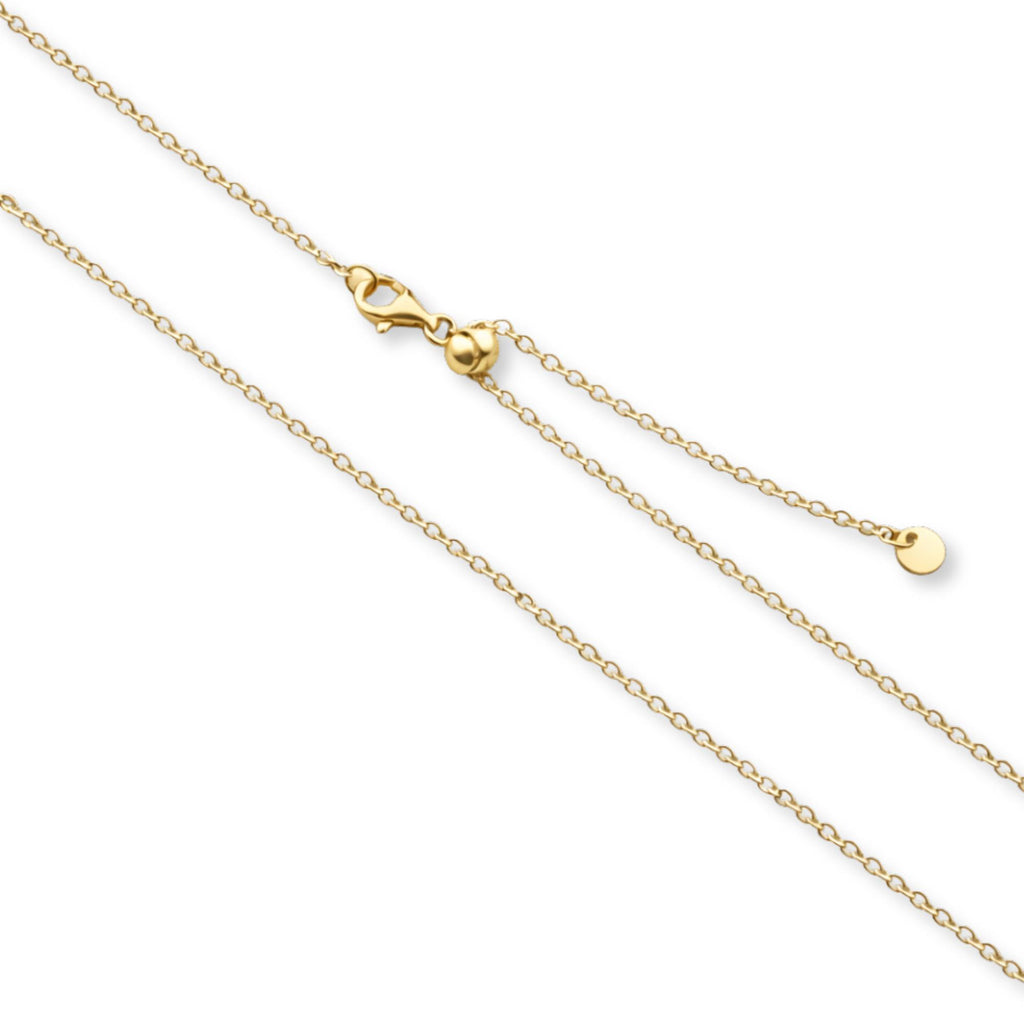 9ct Yellow Gold - Adjustable Cable - Necklace Chain