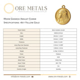 18ct Yellow Gold - Moon Goddess Amulet Charm
