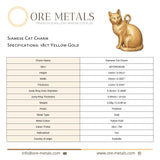 18ct Yellow Gold - Siamese Cat Charm