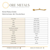 18ct Yellow Gold - Kayak Paddle Charm