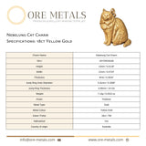 18ct Yellow Gold - Nebelung Cat Charm