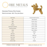 18ct Yellow Gold - Groomed Poodle Dog Charm