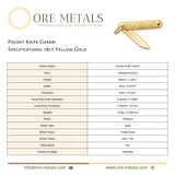 18ct Yellow Gold - Folding Pocket Knife Charm