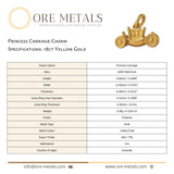 18ct Yellow Gold - Princess Carriage Charm